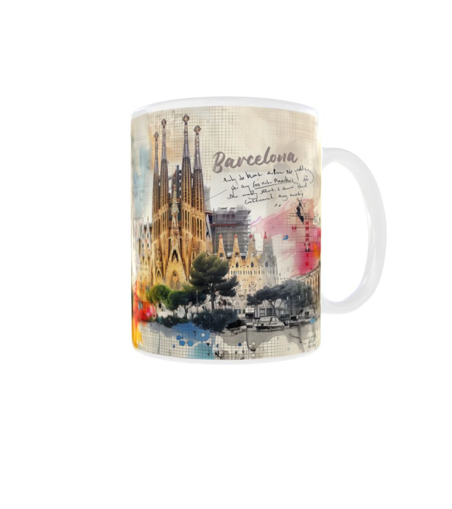 Becher 300ml Holiday City Travel Barcelona Spanien Produktbild 