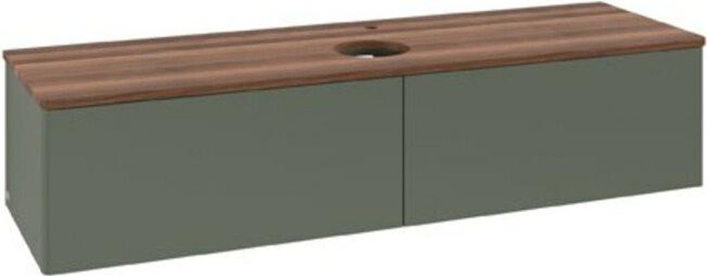 V&B Waschtischunterschrank ohne Frontstruktur Antao 160x50cm, HL, WBP w. wal, lea gre. m Lac