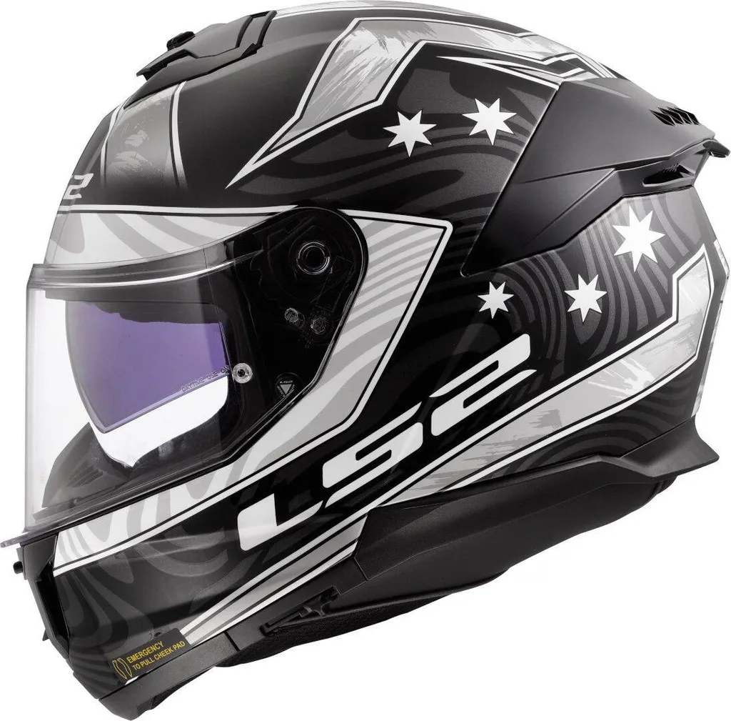 Casque Intégral LS2 FF808 Stream II Galdam Noir Blanc Taille M