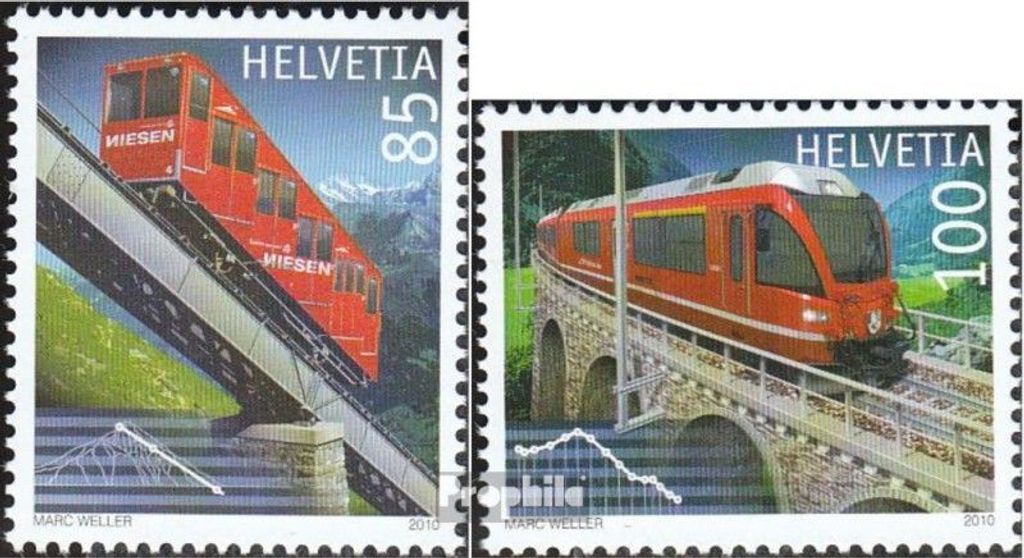 Briefmarken Schweiz 2010 Mi 2151-2152 (kompl.Ausg.) gestempelt Bahnjubiläen