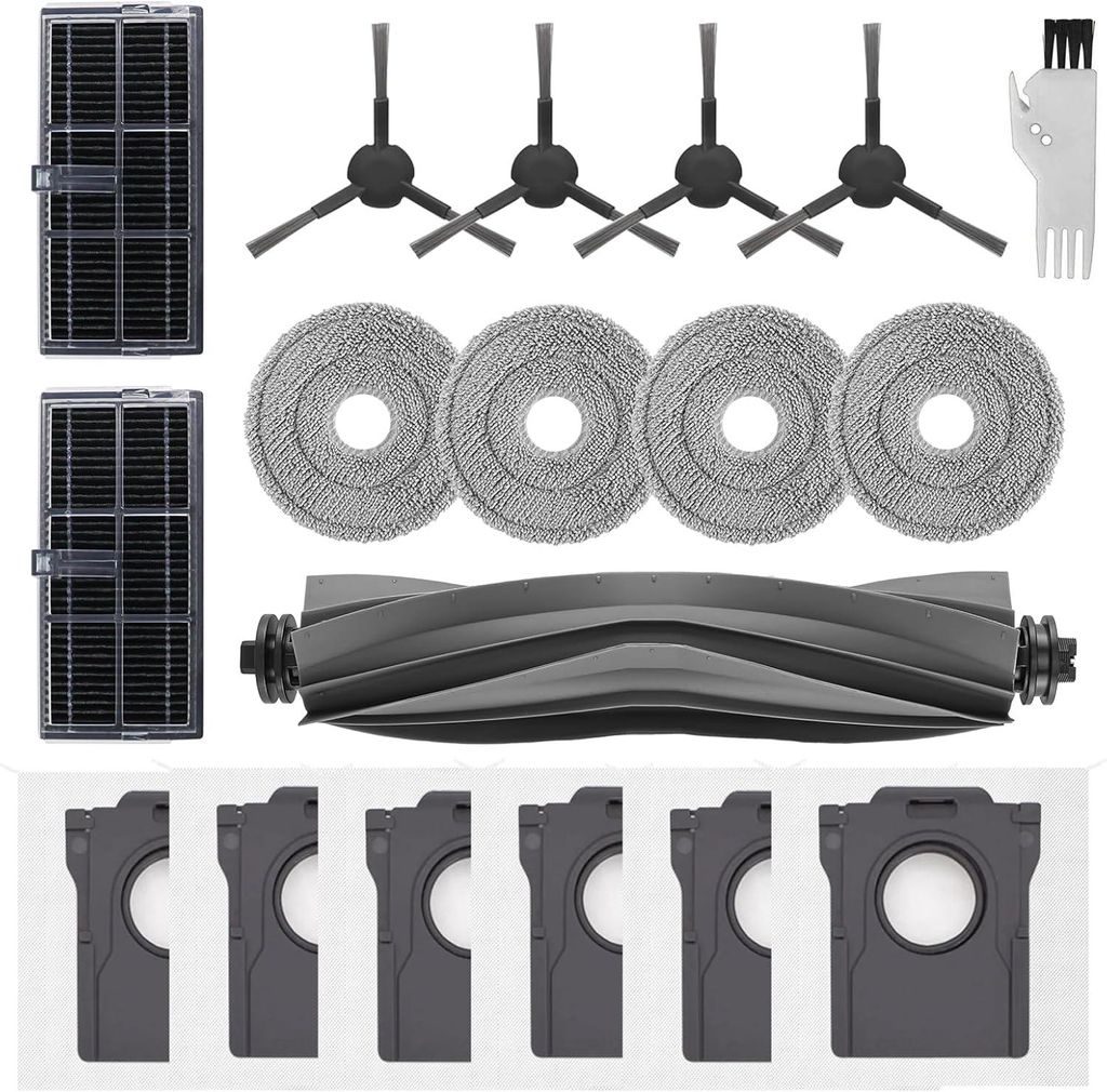 Zubehör Ersatz für Dreame L10s Ultra Gen 2, L10s Pro Ultra Heat, L40 Ultra AE, Mova E30 Ultra Saugroboter, 1 Hauptbürste, 2 HEPA Filter, 4 Seite...