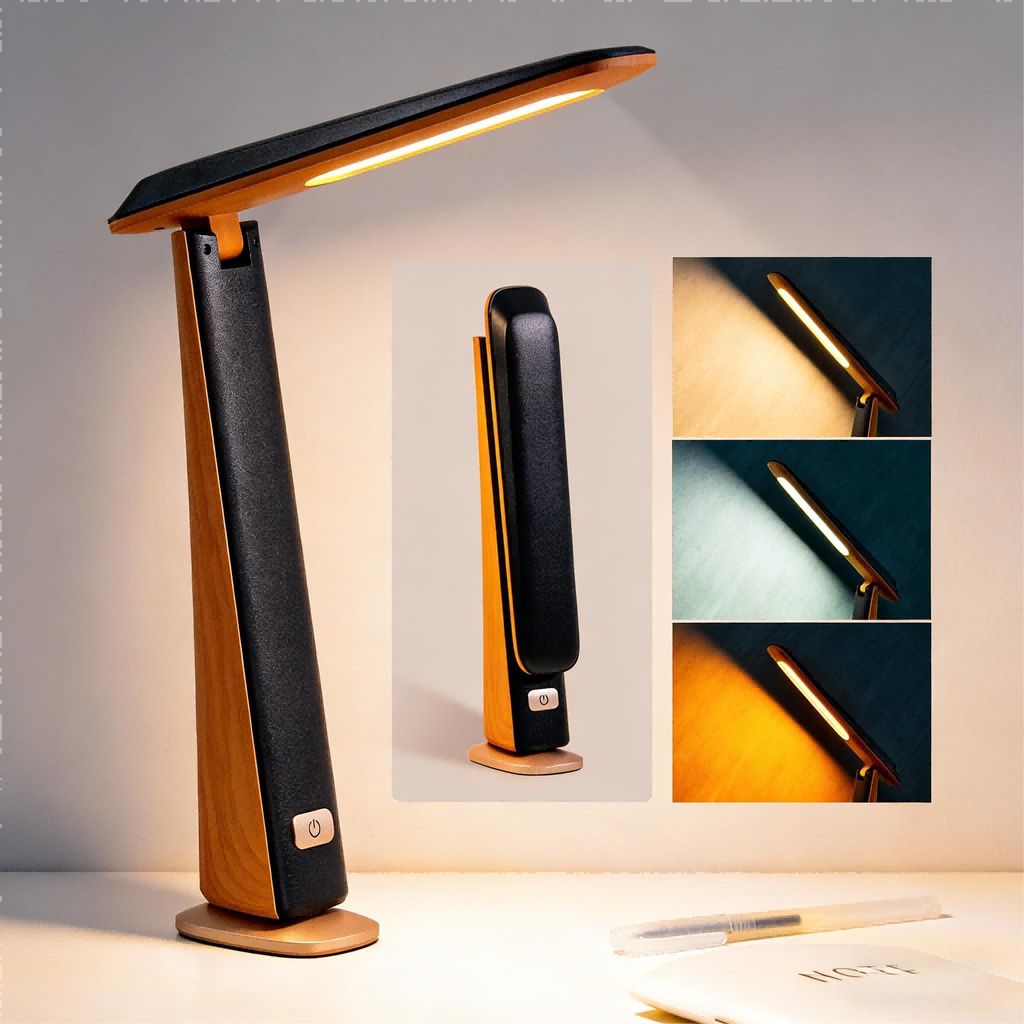 LED Schreibtischlampe USB-ladbare kabellose faltbare augenfreundliche Schreibtischlampe Drei Farbtemperaturen, stufenloses Dimmen Tragbare Leseleuchte