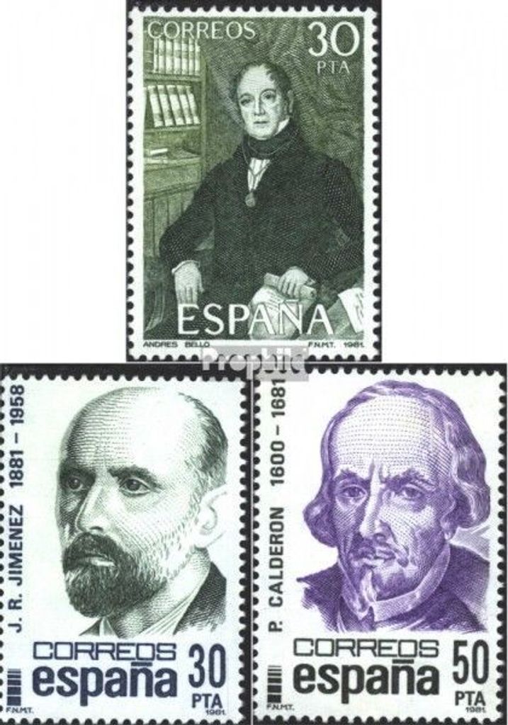 Briefmarken Spanien 1982 Mi 2534-2536 (kompl.Ausg.) postfrisch Persönlichkeiten