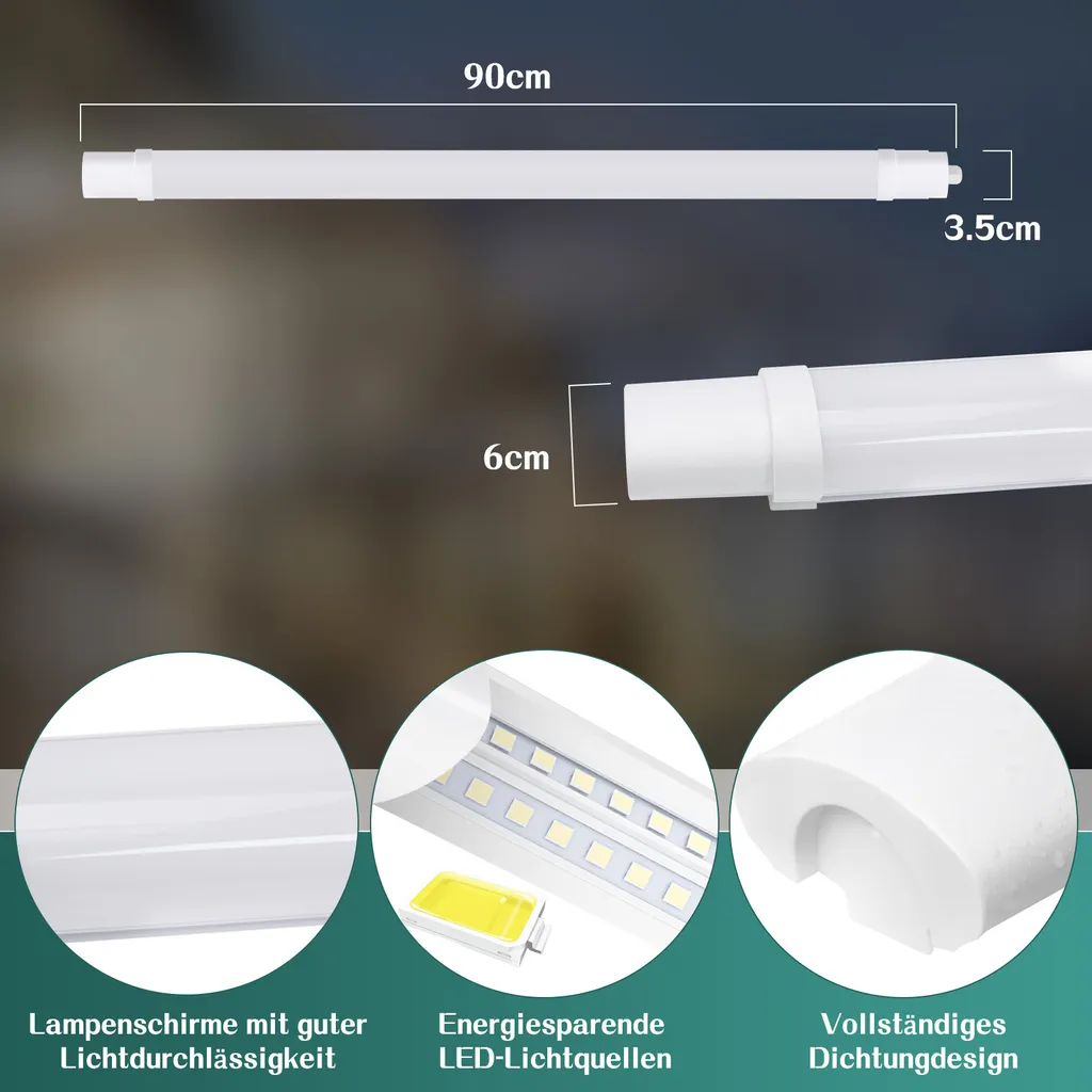 ZMH 24W Lampada LED Impermeabile 90cm - Offerta Illuminazione - 2