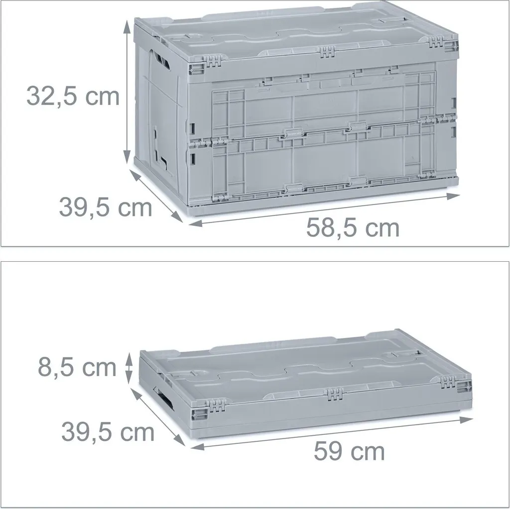 Bac de rangement 60L avec couvercle hermétique empilable et solide - 4