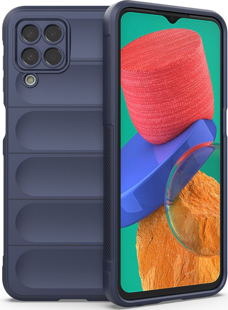 Samsung M33 Hülle, Weich TPU Silikon Stossfest Anti-rutsch Schutzhülle für Samsung Galaxy M33 Dunkelblau