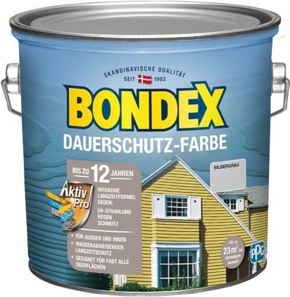 Bondex Dauerschutz-Farbe 2,5L -  Farbe: Silbergrau - Nr.: Produktbild 