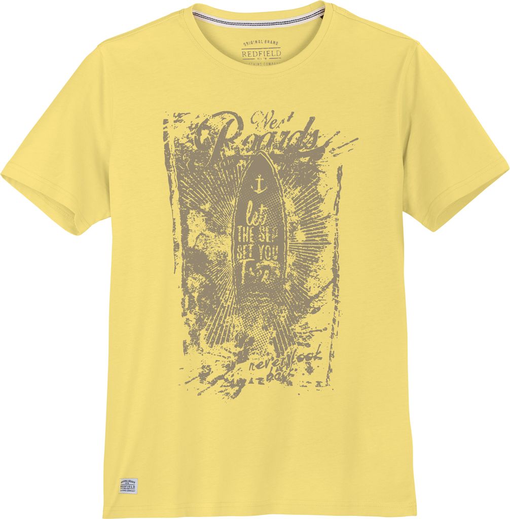 Redfield Übergrößen T-Shirt Vintageprint gelb
