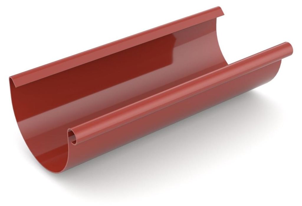 BRYZA Kunststoffdachrinne Ø 100 mm, Länge 4M, Rot RAL 3011 Produktbild 