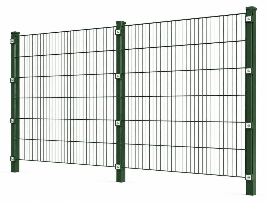 Doppelstabmattenzaun-Set (8/6/8) | 183 cm | Grün | 5 m Set Produktbild 