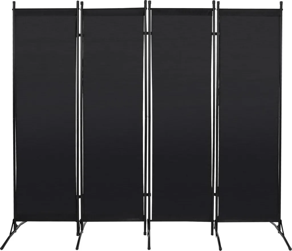 Cloison amovible grise anthracite paravent pliable 4 volets pour salon