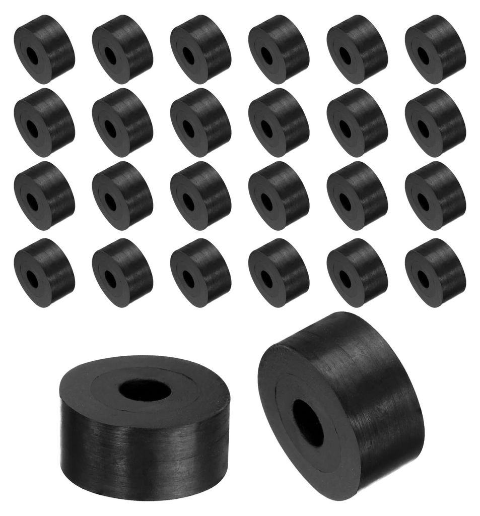 36 Gummischeiben, 20 mm Außendurchmesser, 6 mm Innendurchmesser, 10 mm Höhe, rund, Antivibrationsdämpfer, Gummibuchsen für Autozubehör