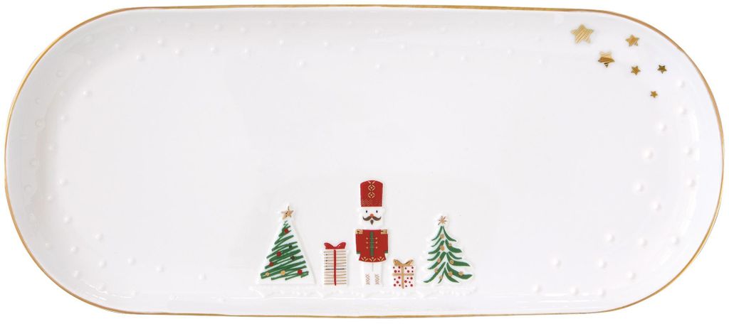 Coffret Plat à Cake Let It Snow Plat à Cake En Porcelaine Image du produit 