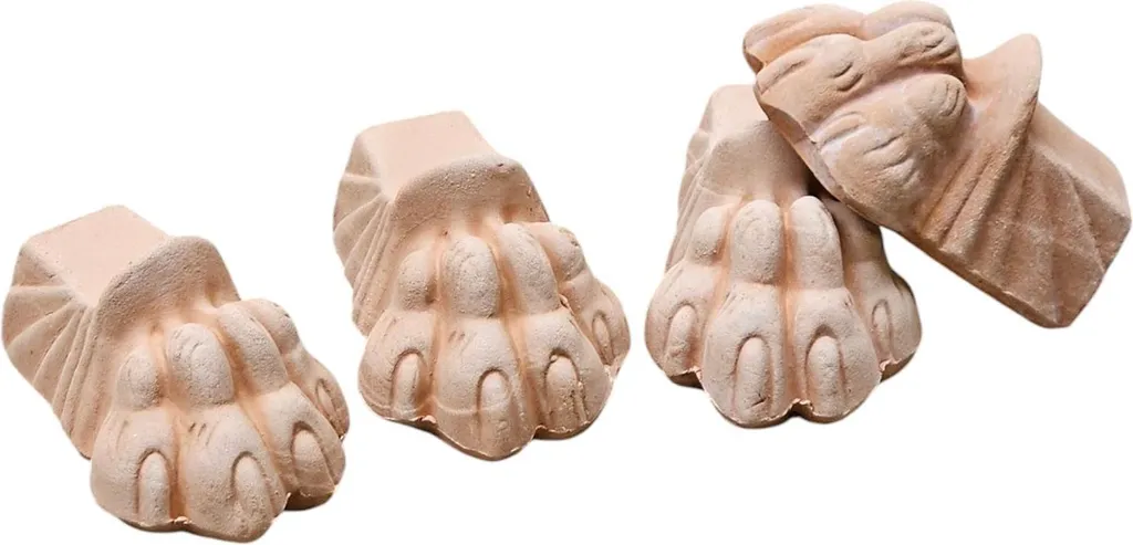 Pieds de pot lion en terre cuite naturelle 15 cm - Protection et Déco