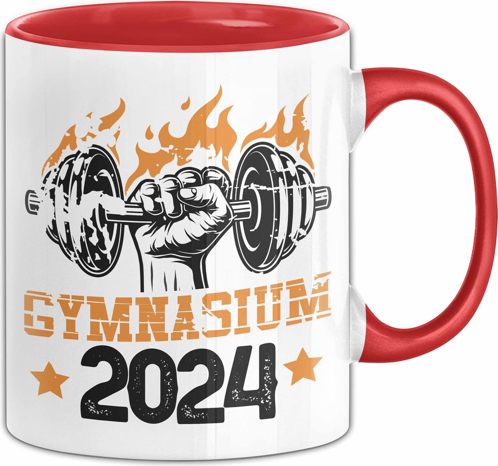 5. Klasse Geschenk Tasse Gymnasium 2024 Geschenkidee Weiterführende Schule Kaffee-Becher (Rot)