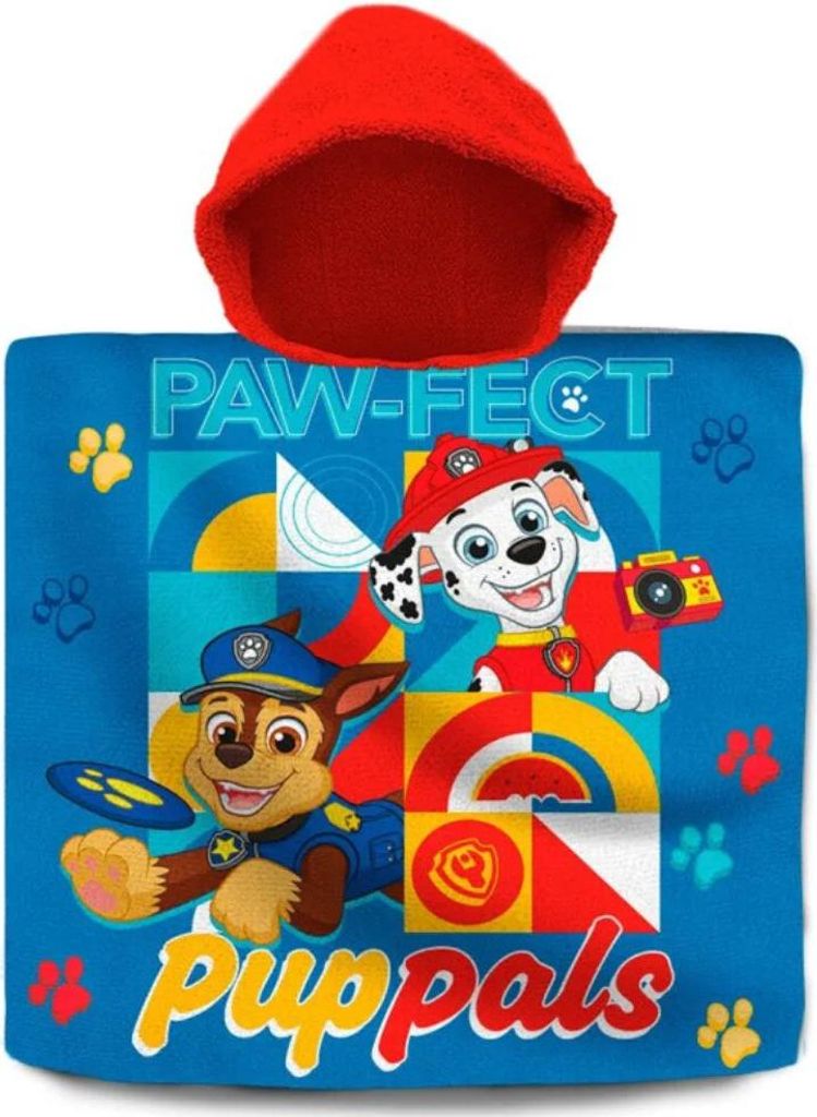 Paw Patrol Jungen Kinder Poncho Badeponcho 100% Baumwolle