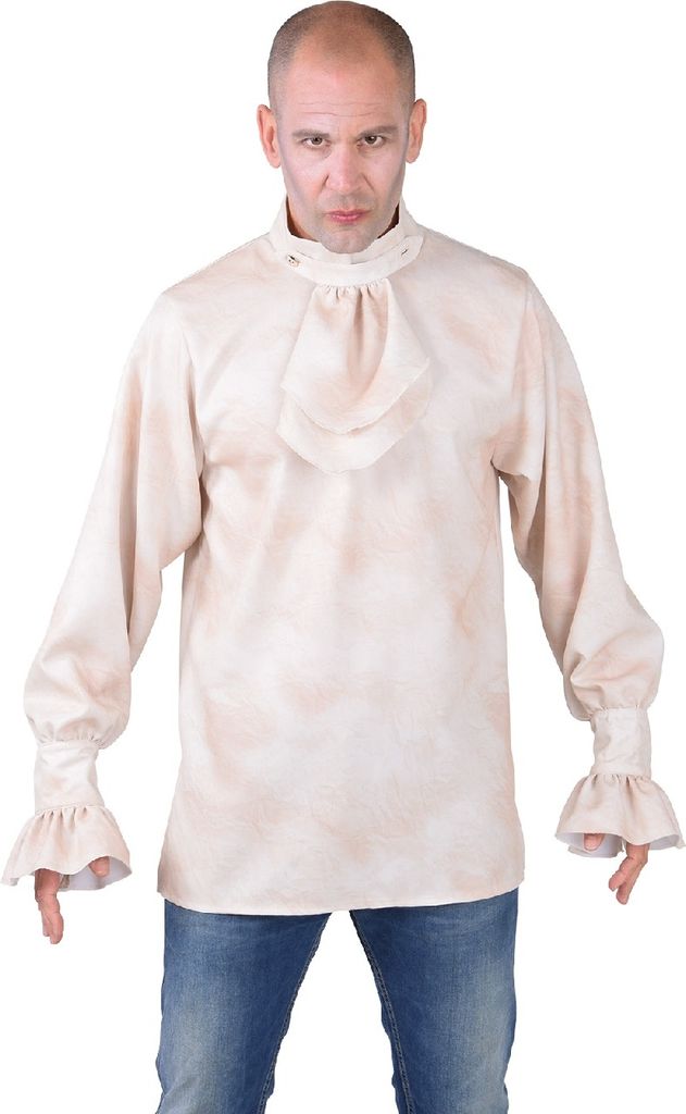 M218298-30-M creme Herren Piraten-Halloween-Mittelalter-Gothic Hemd mit Jabot Gr.M