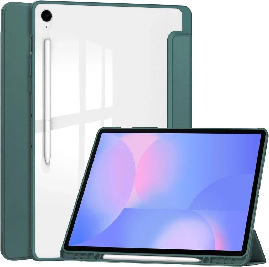 Bizon Case Tab Klar Matt Samsung Galaxy Tab S10 FE+ Plus dunkelgrün