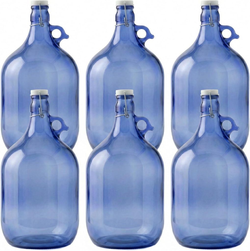 lilawelt24 6x 5L Glasballon Blau mit Bügelverschluss und Produktbild 