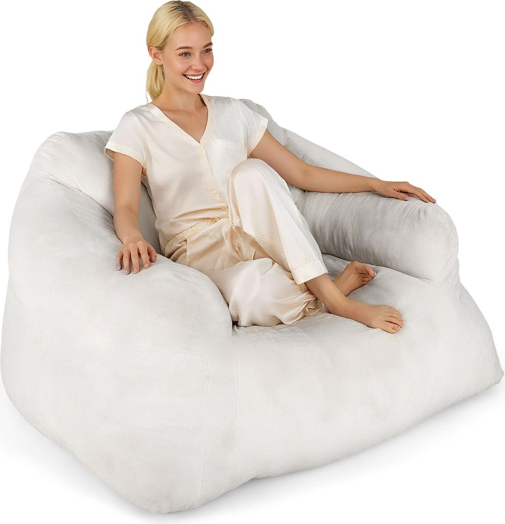 COSTWAY Sitzsack Sessel, Bodensessel mit Samtbezug & Produktbild 
