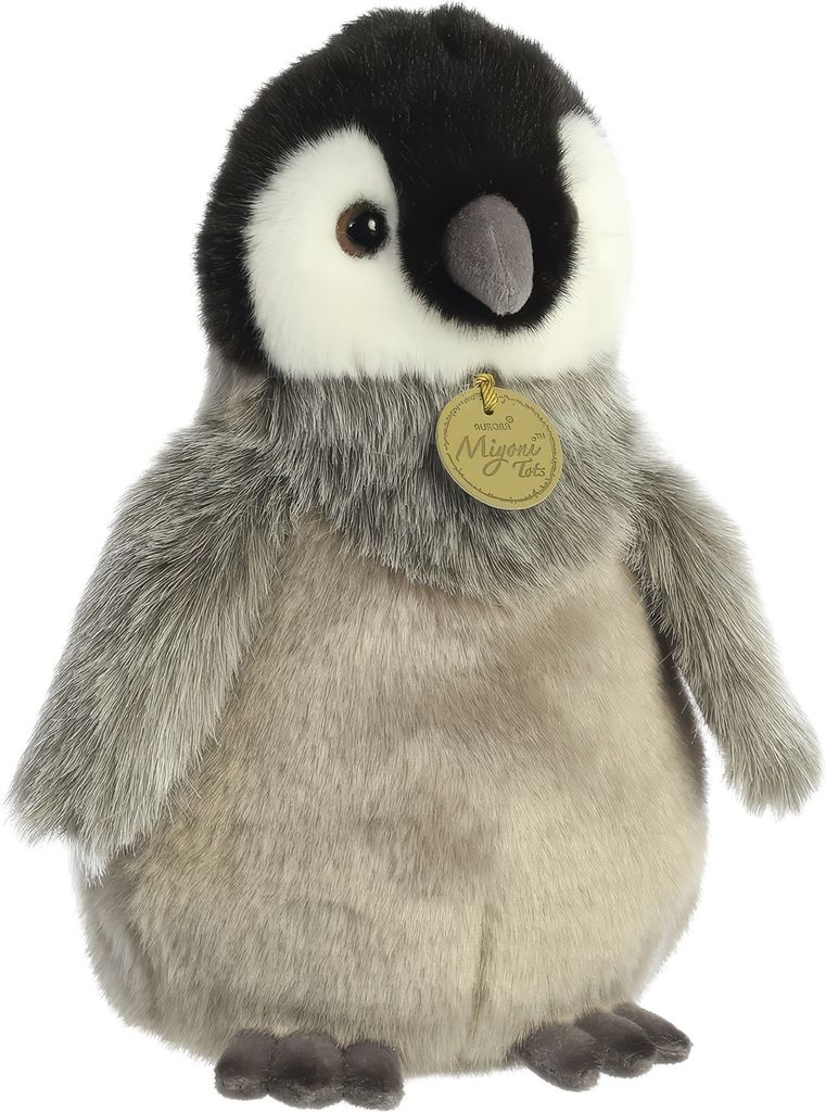 Aurora, 26470, MiYoni Baby Kaiserpinguin, 23cm,Eco-Friendly Plüschtier, Grau