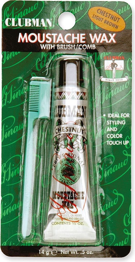 Clubman Pinaud Moustache Wax Hang Pack - Chestnut 14 g