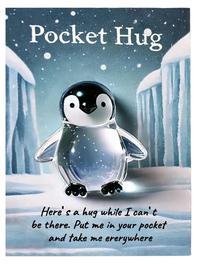 Pocket Hug Schildkröte – Emotionales Unterstützungstier mit Pocket Hug Karte – Positives Mini-Pinguin-Elefanten-Geschenk für Freunde, Kinder...