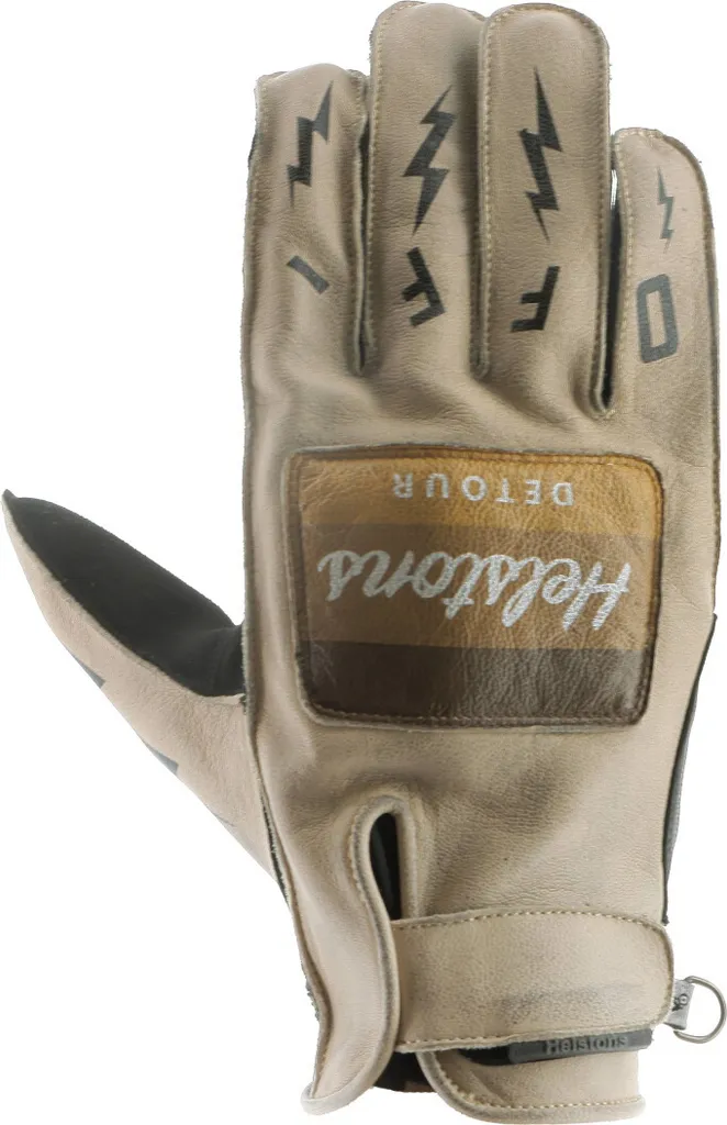 Gants de moto en cuir Helstons Detour bicolores sable noir confort 10