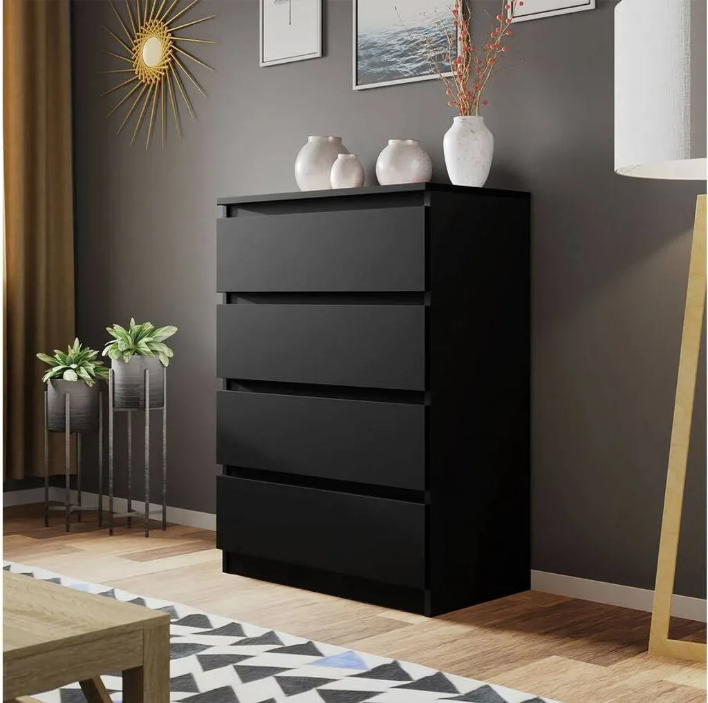 Petite Commode ESTELA M4 Noire pour Chambre - Optimisation de l'Espace