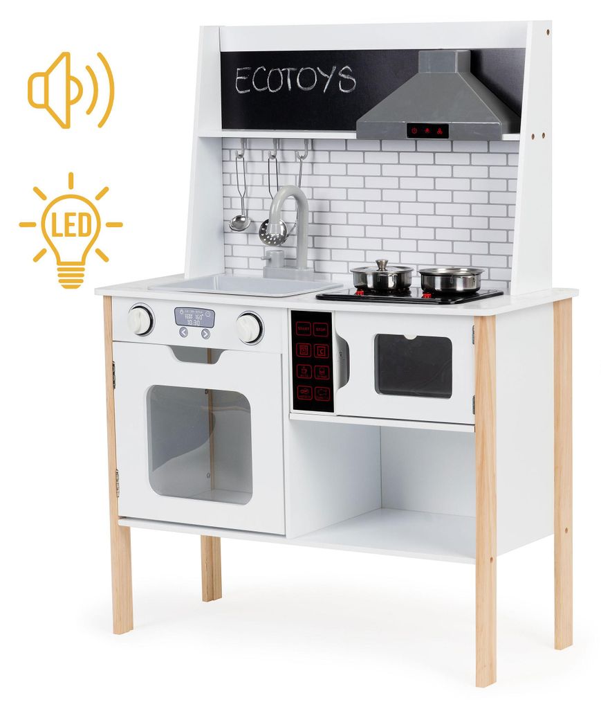 Drevená detská kuchynka + zvuky a svetielka ECOTOYS Obrázok produktu 