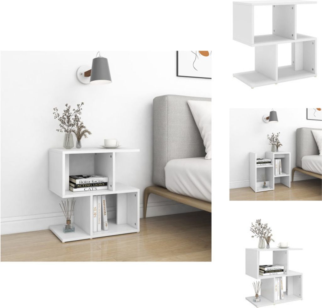 vidaXL Stolik nocny biały 50x30x51,5 cm materiał Zdjęcie produktu 