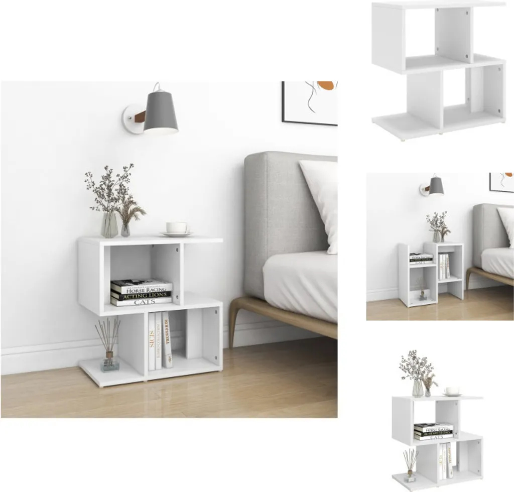 Table de chevet blanche 50 cm meuble d'appoint chambre bois composite