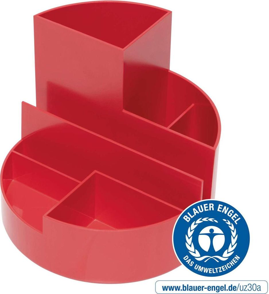 MAUL Stifteköcher MAULrundbox Recycling Kunststoff 14 x 14 x 12.5 cm rot