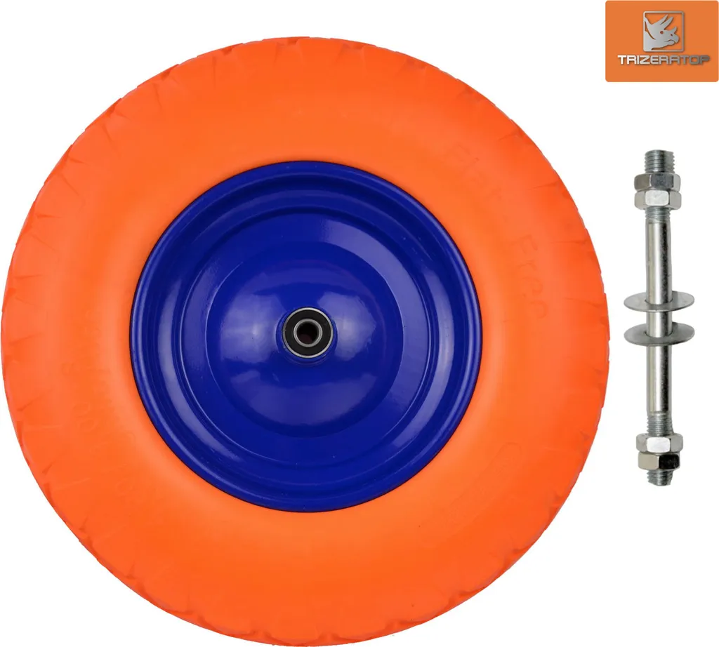 Fini les crevaisons : roue de brouette increvable 4.80/4.00-8 avec axe