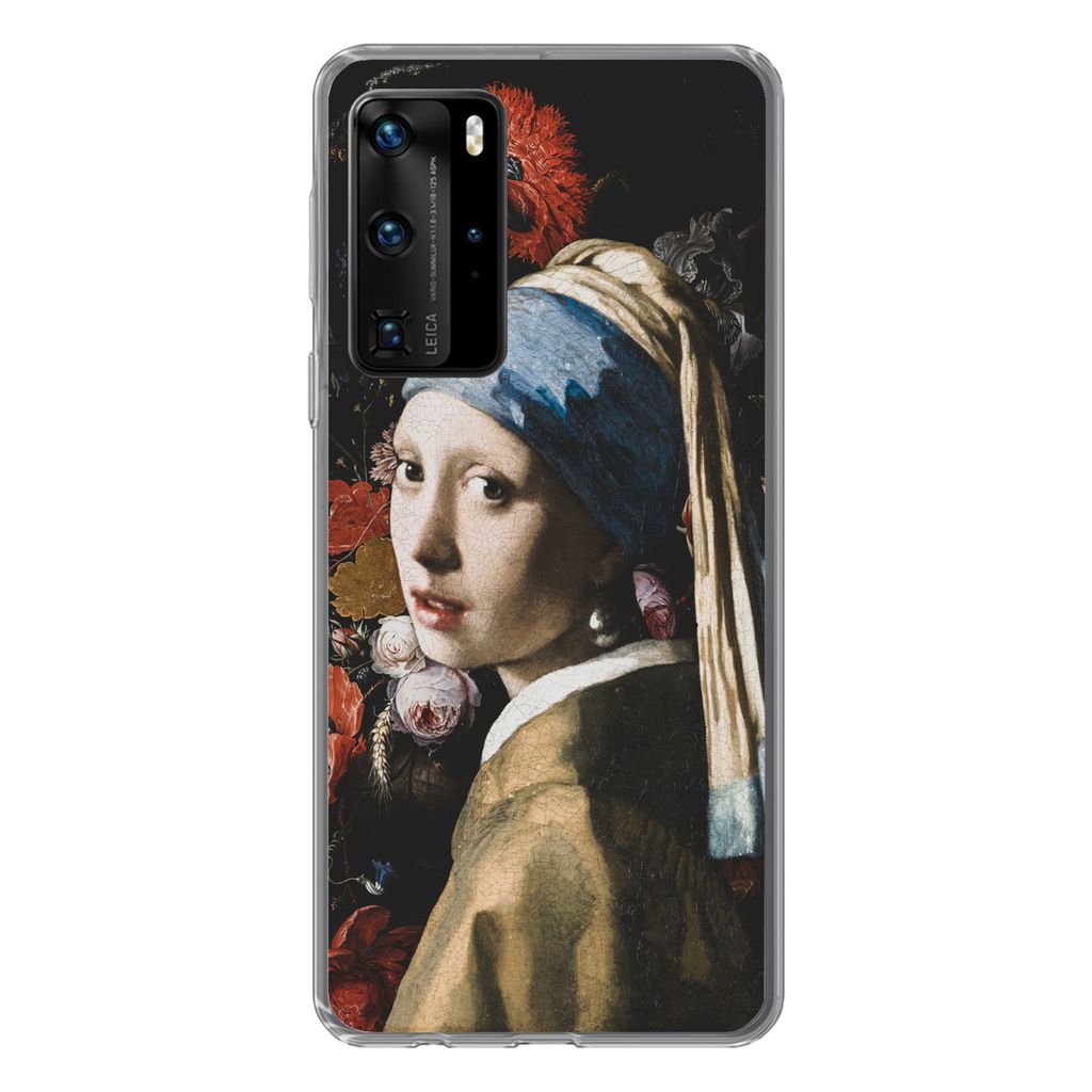 MuchoWow Handyhülle Schutzhülle Hülle für Huawei P40 Pro Das Mädchen mit dem Perlenohrring - Vermeer - Jan Davidsz de Heem Silikon Softcase ...