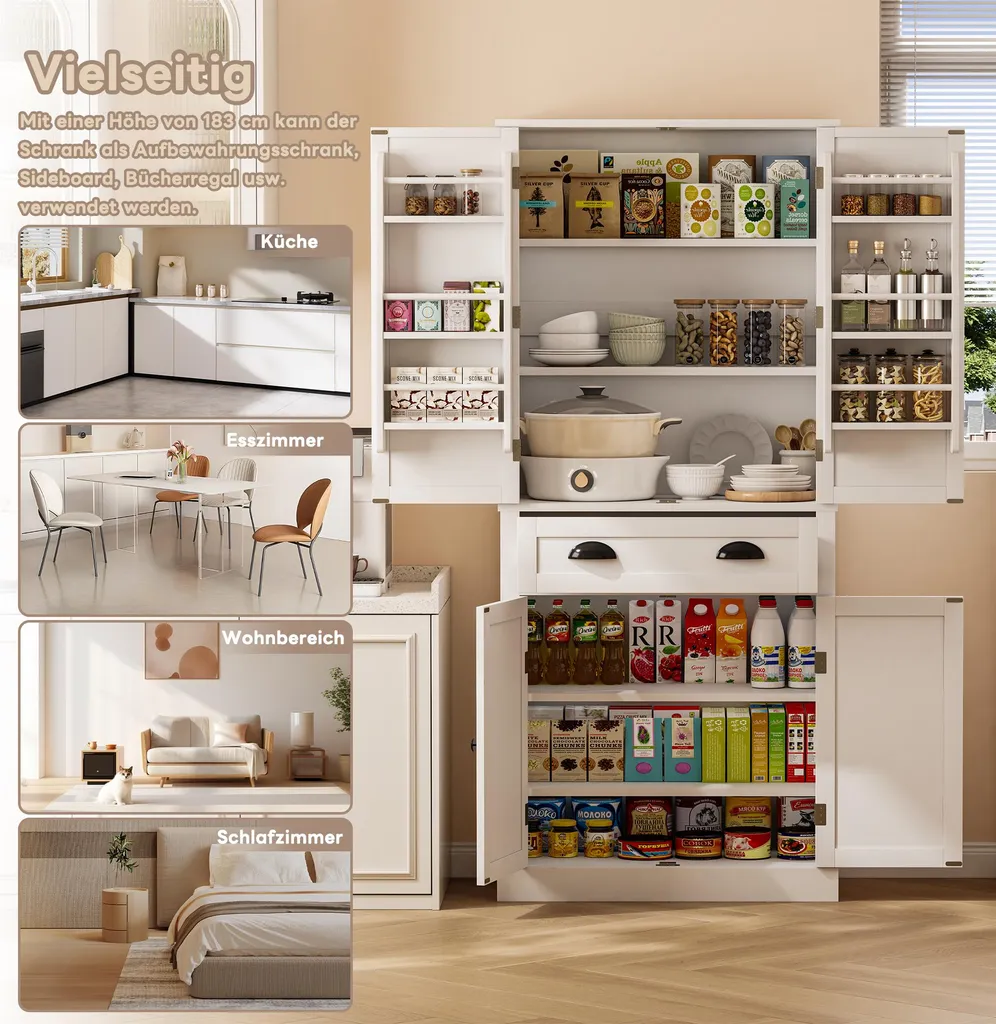 Meuble de rangement modulable blanc Sweiko avec 6 compartiments