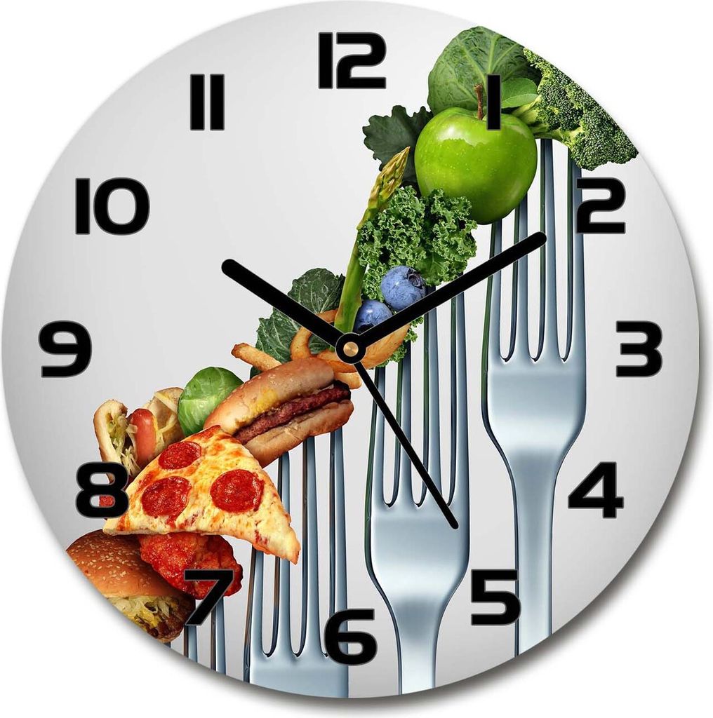 Wanduhr aus Glas 30fi Glasbild Glasuhr Gehärtetes Glas - schwarze-zeiger - Progress in the diet