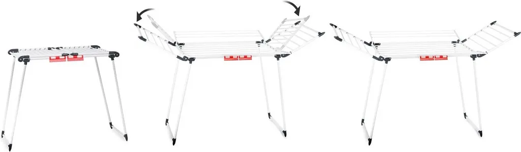 Étendoir à linge tour Lina blanc 22mb - Sèche-linge vertical modulable - 9