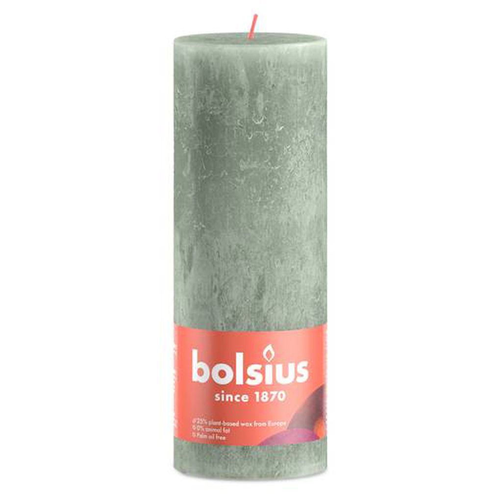 Bolsius Rustik Bougie ronde Jade vert 190/68mm Image du produit 