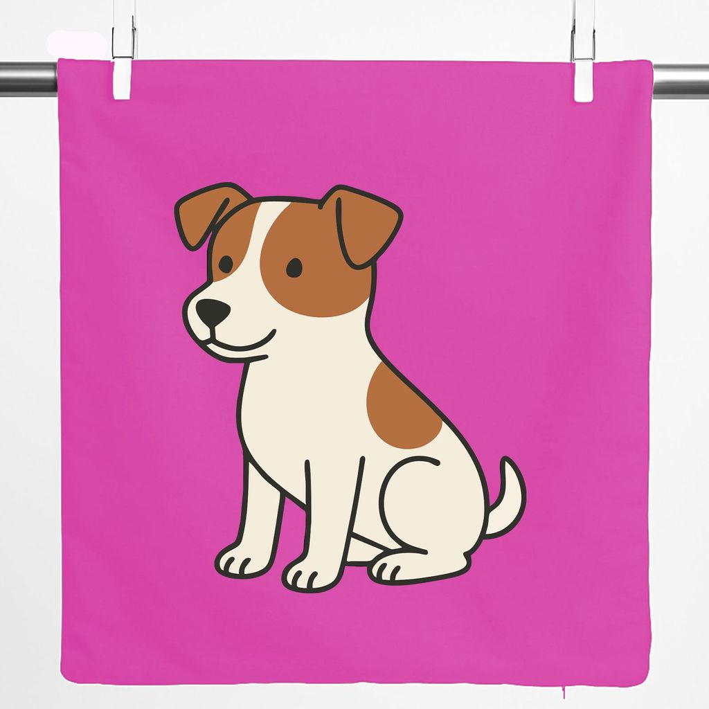 Huuraa Kissenbezug Jack Russell Terrier Comic Jacky 40x40cm Fuchsia Baumwolle Dekokissenbezug Geschenkidee