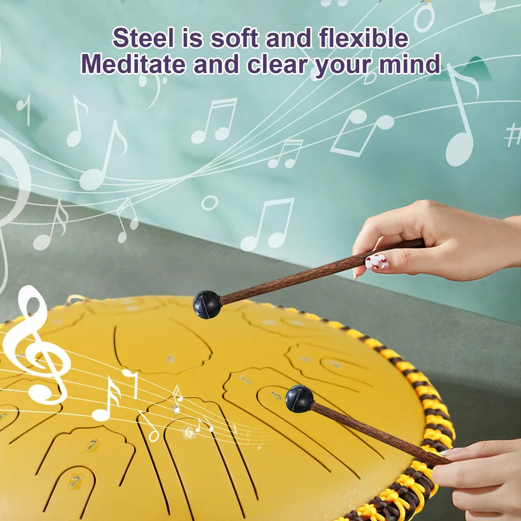 Instrument de percussion Tongue Drum 21 notes 15 pouces pour méditation