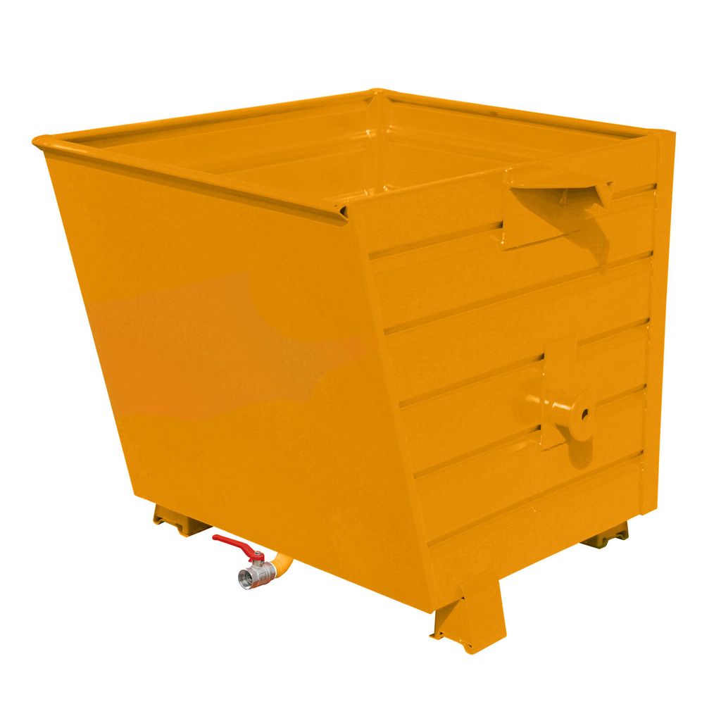 BAUER Spänekipper - stapelbar - 550 l - 1.000 kg - Lochblechboden - gelborange