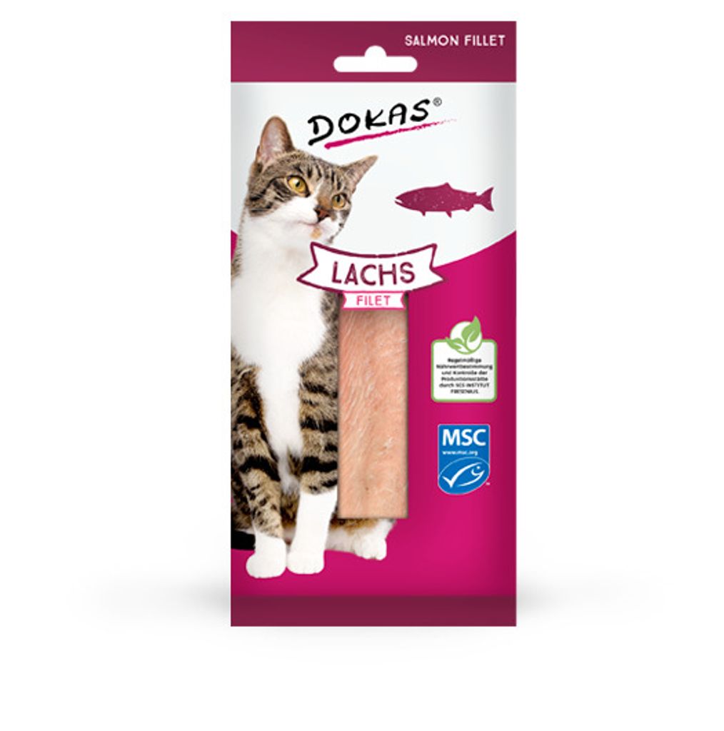 Dokas Cat Snack Filet Lachs 22g Produktbild 