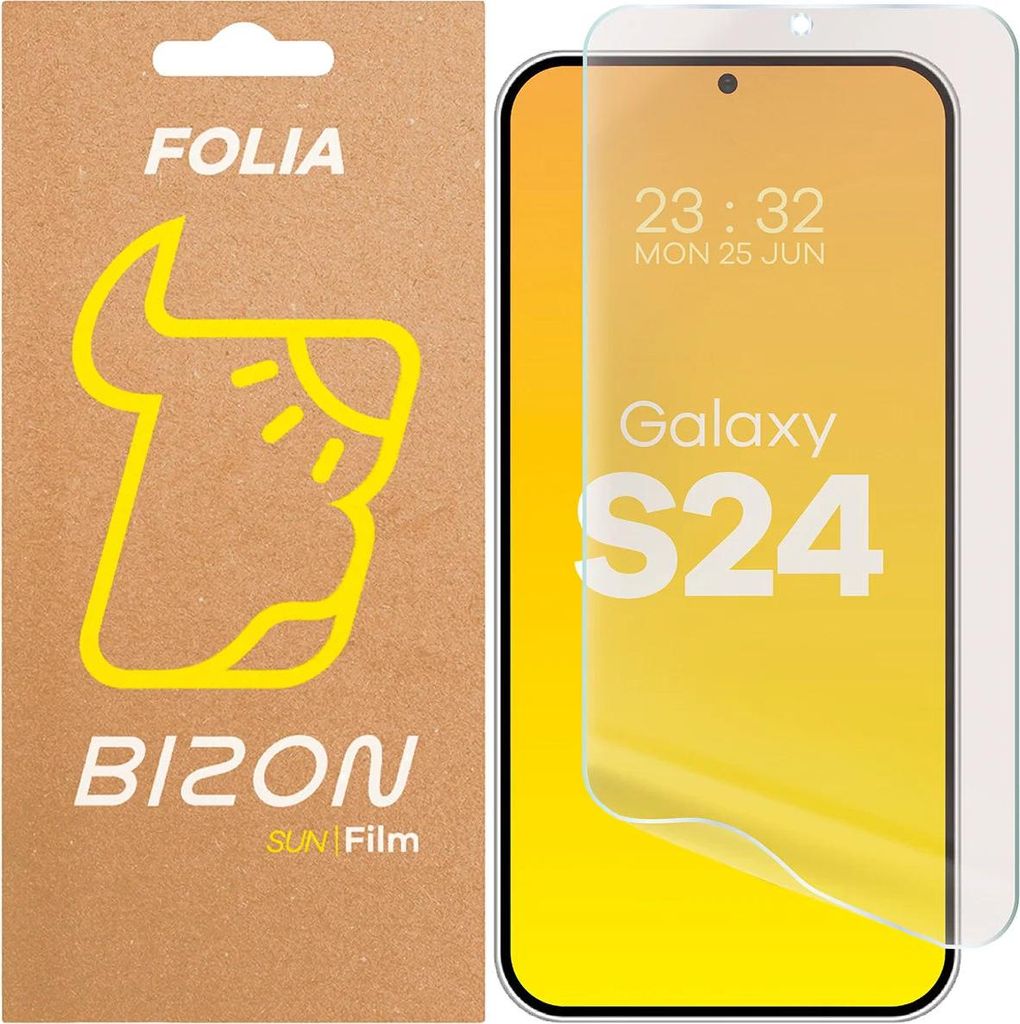 Matte Folie für Galaxy S24, Bizon Glass Film Sun, 1 Stück