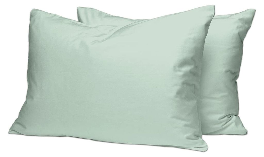 s, weiches Satin-Kissenbezug-Set (2 Stück), 70 x 90 cm, meergrün, aus 100 % langstapeliger Baumwolle (400 Fäden pro Zoll). Nur Kissenbezug (meer...