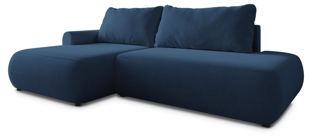 Masseno Ecksofa NUVIRA CL L-S mit Schlaffunktion L-Form, Sofa mit Bettkasten, Wohnzimmersofa, Couch, Soffa, Bettsofa, Couchgarnitur- Blau, CASTEL 79
