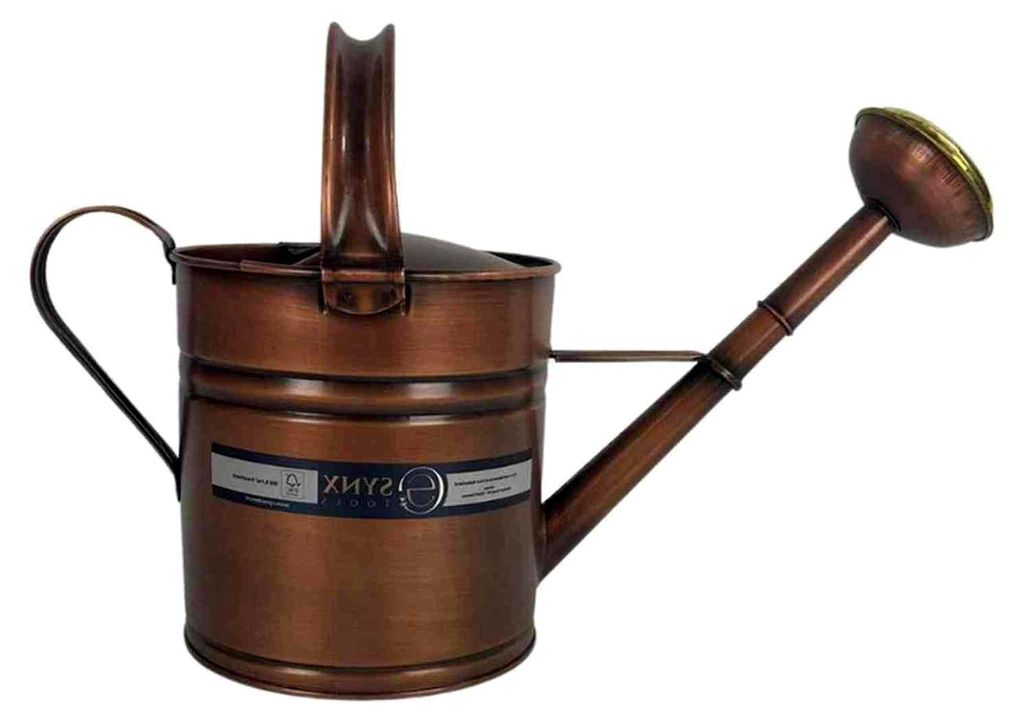 Gießkanne mit Brause aus Kupfer-Metall, 5 Liter, Anthrazit