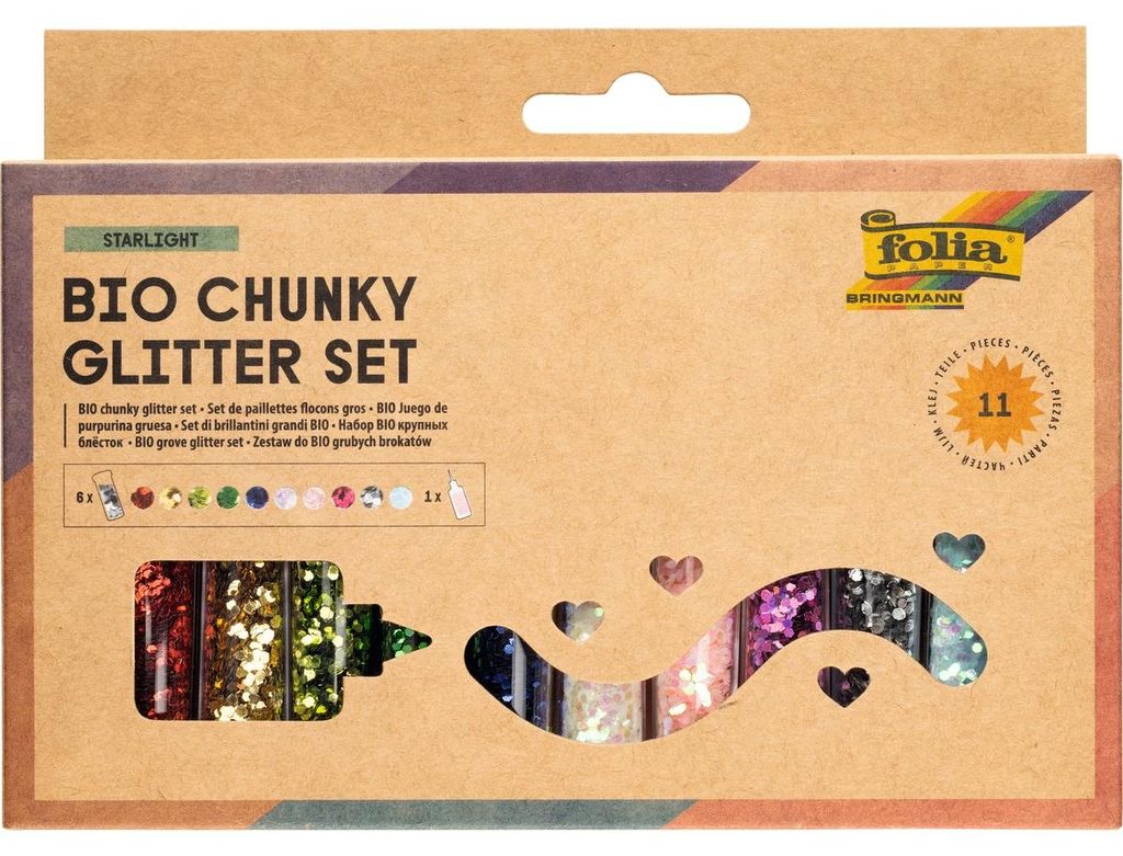 folia 5891  Glitter grob Starlight-Set Glitzer farbsortiert Productafbeelding 