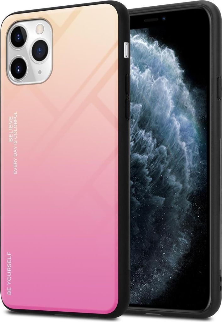 Cadorabo Hülle für Apple iPhone 11 PRO Schutz Hülle in Schwarz Handyhülle TPU Etui Cover Case Tempered Glas