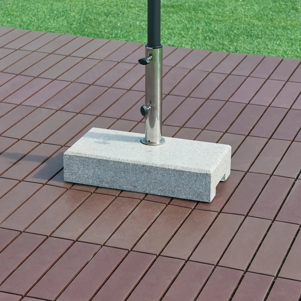 Socle de parasol rectangulaire en granit 25kg Bomba - Support stable